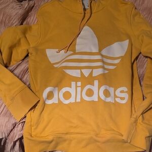 Adidas Mustard Hoodie with White Logo